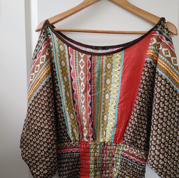 Papaya Boho Flowy Top ~ Size S - Picture 2 of 9